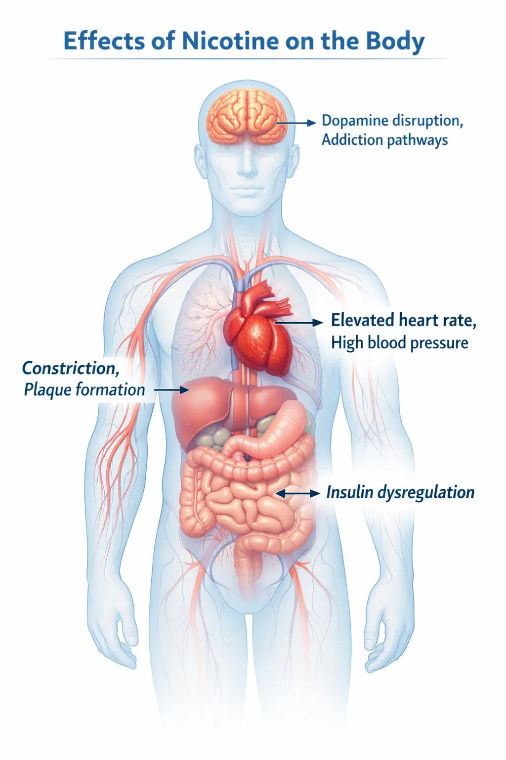Effects of nicotine on the body infographic